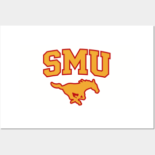 SMU Red Logo & Gold Peruna Posters and Art